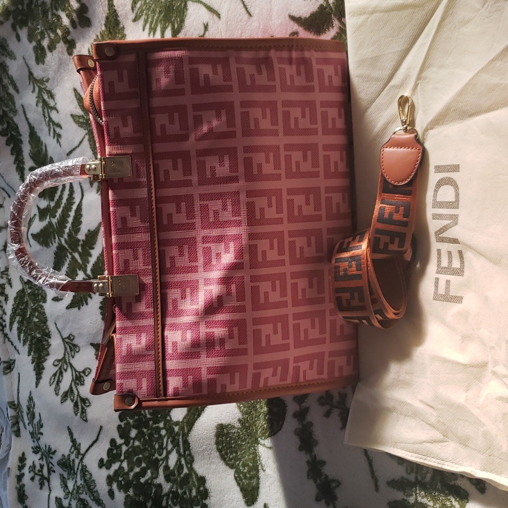 Coated canvas handbag